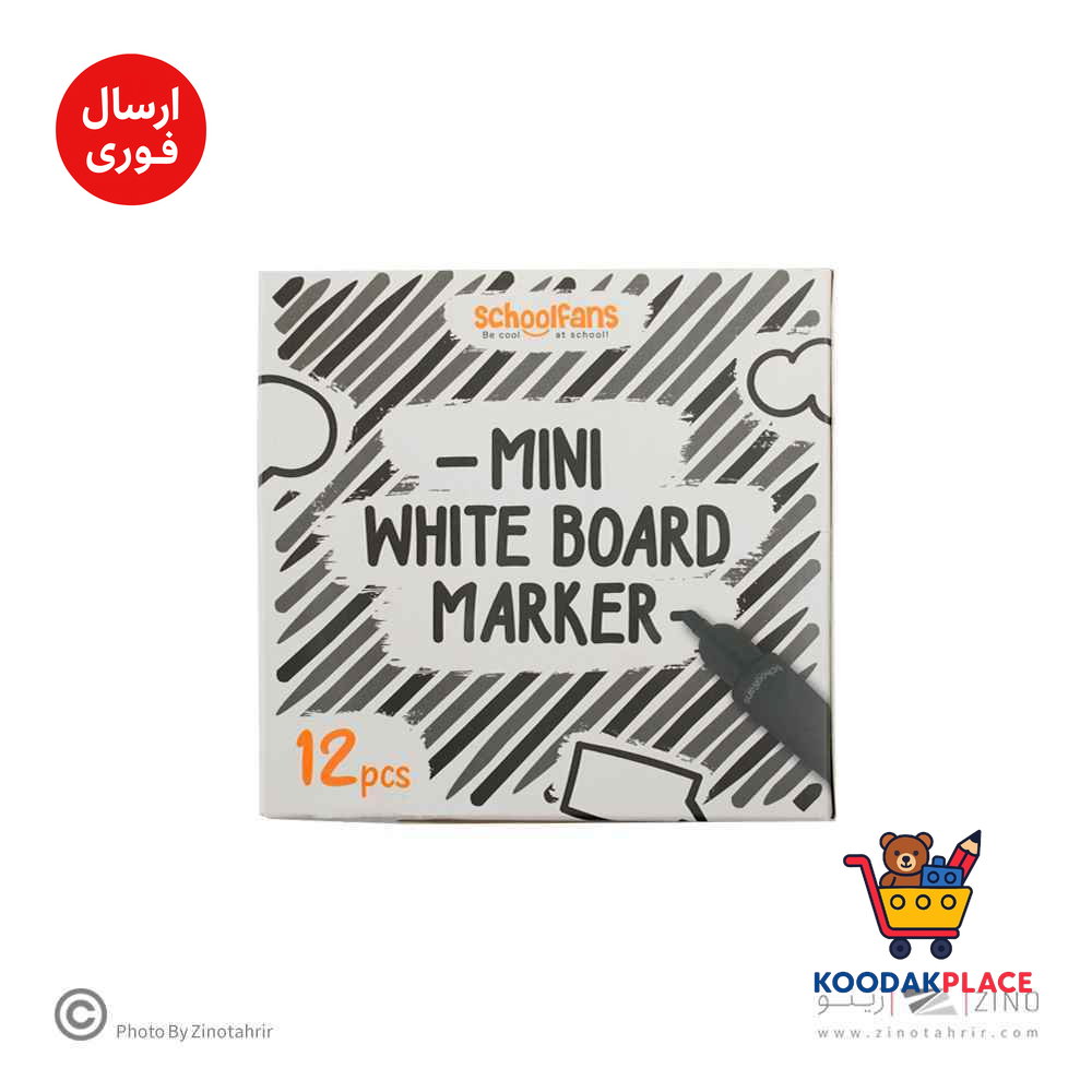 ماژیک وایت برد مینی گرد مشکی  اسکول فنز کد922207-2