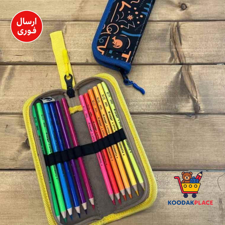 کیف مدادرنگی12عددی تک زیپ سری A  لوتو