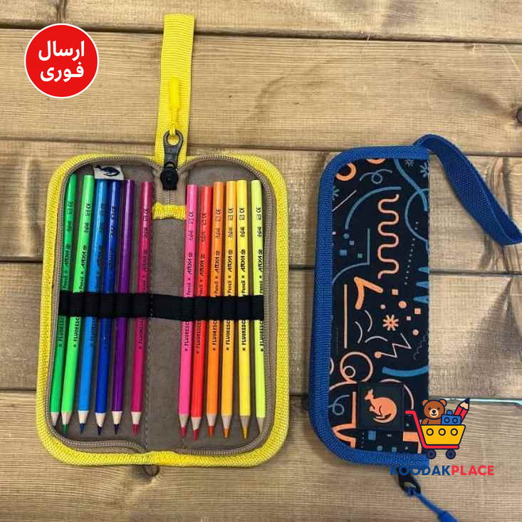 کیف مدادرنگی12عددی تک زیپ سری A  لوتو