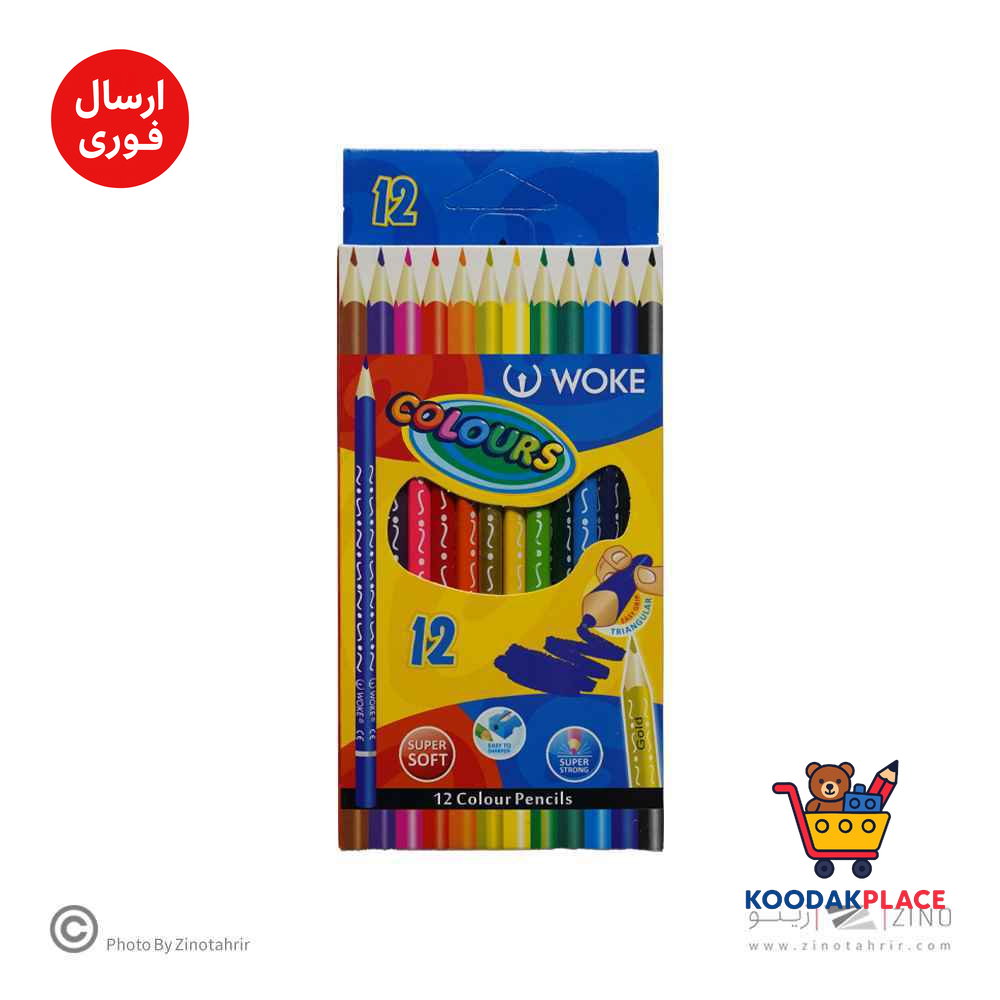 مدادرنگی12رنگ(سه گوش) جعبه مقوایی ووک